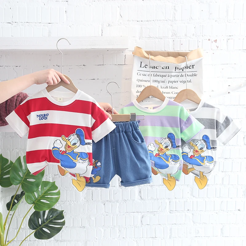 

JH-BabyClothesToddler Boy Clothes 0-5 Years Old Summer Short-Sleeved Shorts Suit Baby Printed Shirt Casual Shorts Two-Piece Suit