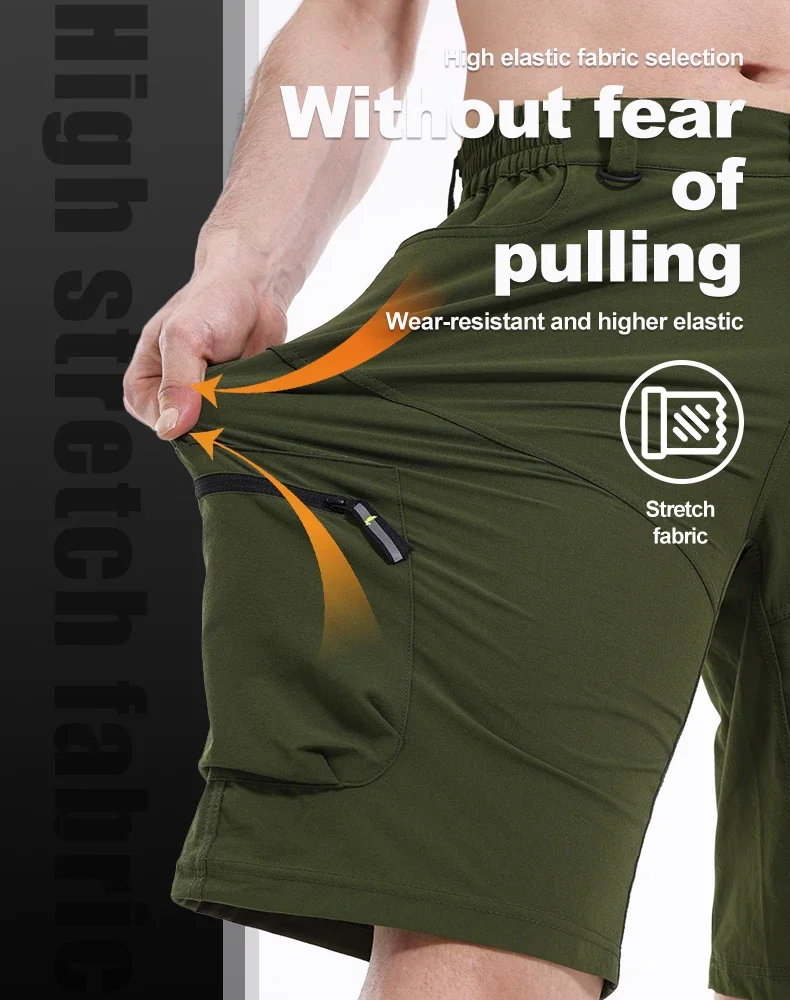 Mountain Bike Shorts – Breathable Multi-Pocket Cycling Shorts with Elastic Waistband