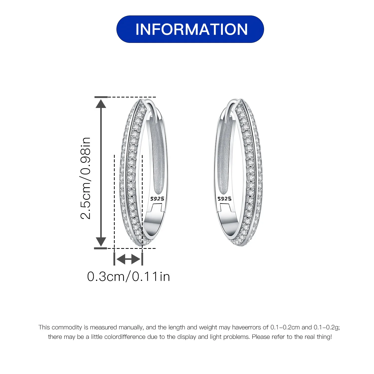 925 Sterling Silber Zirkon Einfache Modische Schlichte Gewebte Große Creolen für Damen Glücksbringer Geburtstag Party Edle Schmuckgeschenke – Detail 27