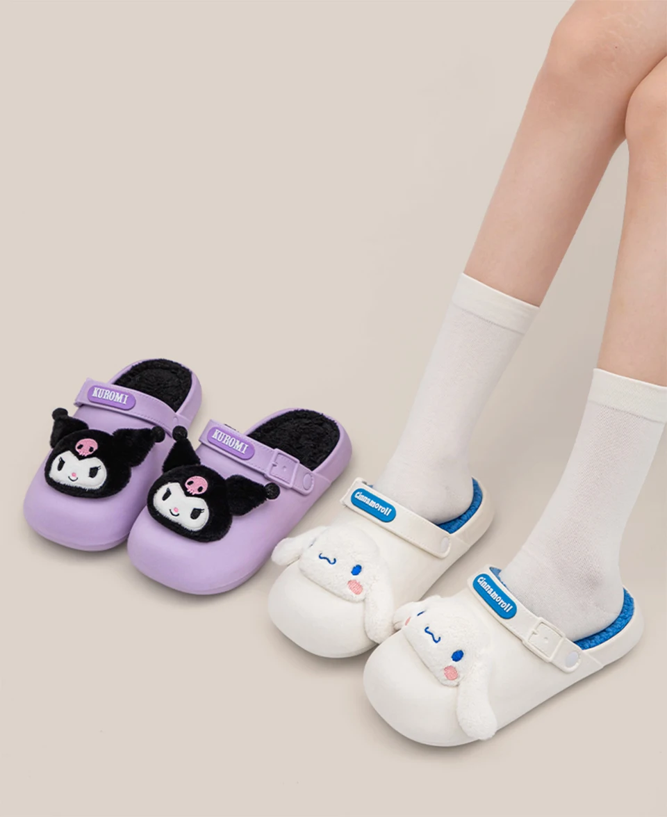 Sanrio Kawaii Cinnamoroll Women’s Slippers with Hello Kitty and Kuromi Designs
