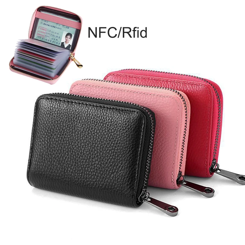 클랩프홀더 개폐식 배지 릴 ID 카드 랜야드 이름 태그 금속 키 체인 링 벨트 클립, 풀 키링 ID 배지 거치대, 1 개 9 레트로 NFC/RFID 은행 카드 가방, 초박형 ID 카드홀더, 대용량 RFID 방지 카드 가방, 22 카드 슬롯, 여성 카드 지갑