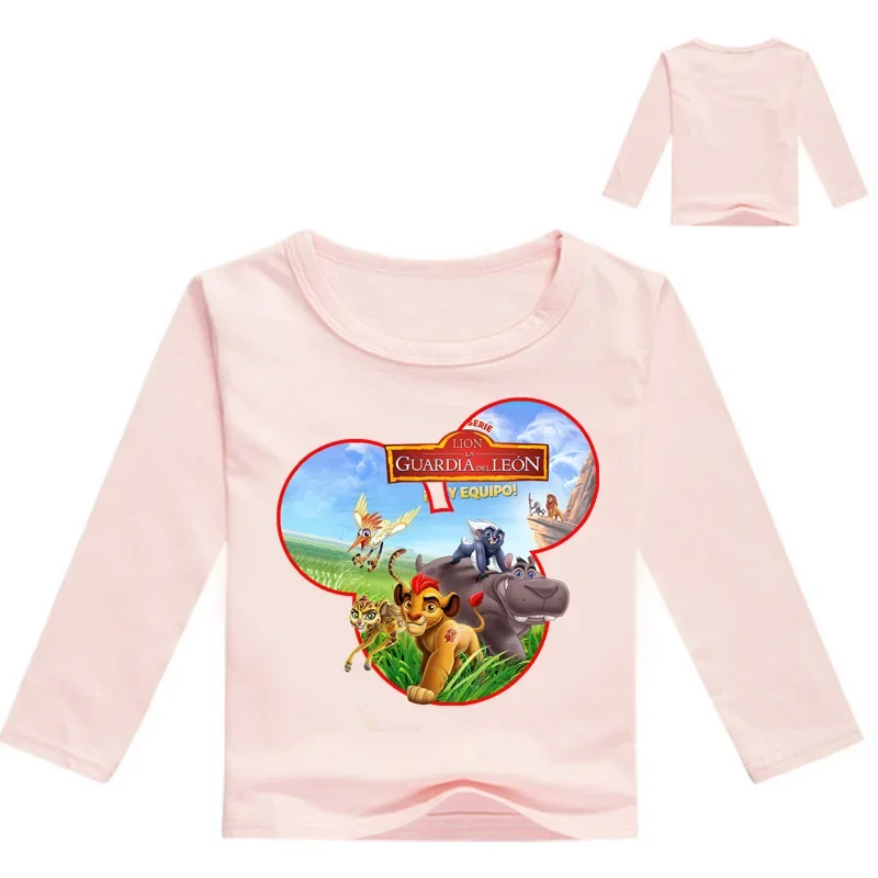 Children Tshirts Children Tops Spring Kids Baby Boys Long Sleeve T Shirts Cartoon The King of Lion Guard Simba Print O-Neck