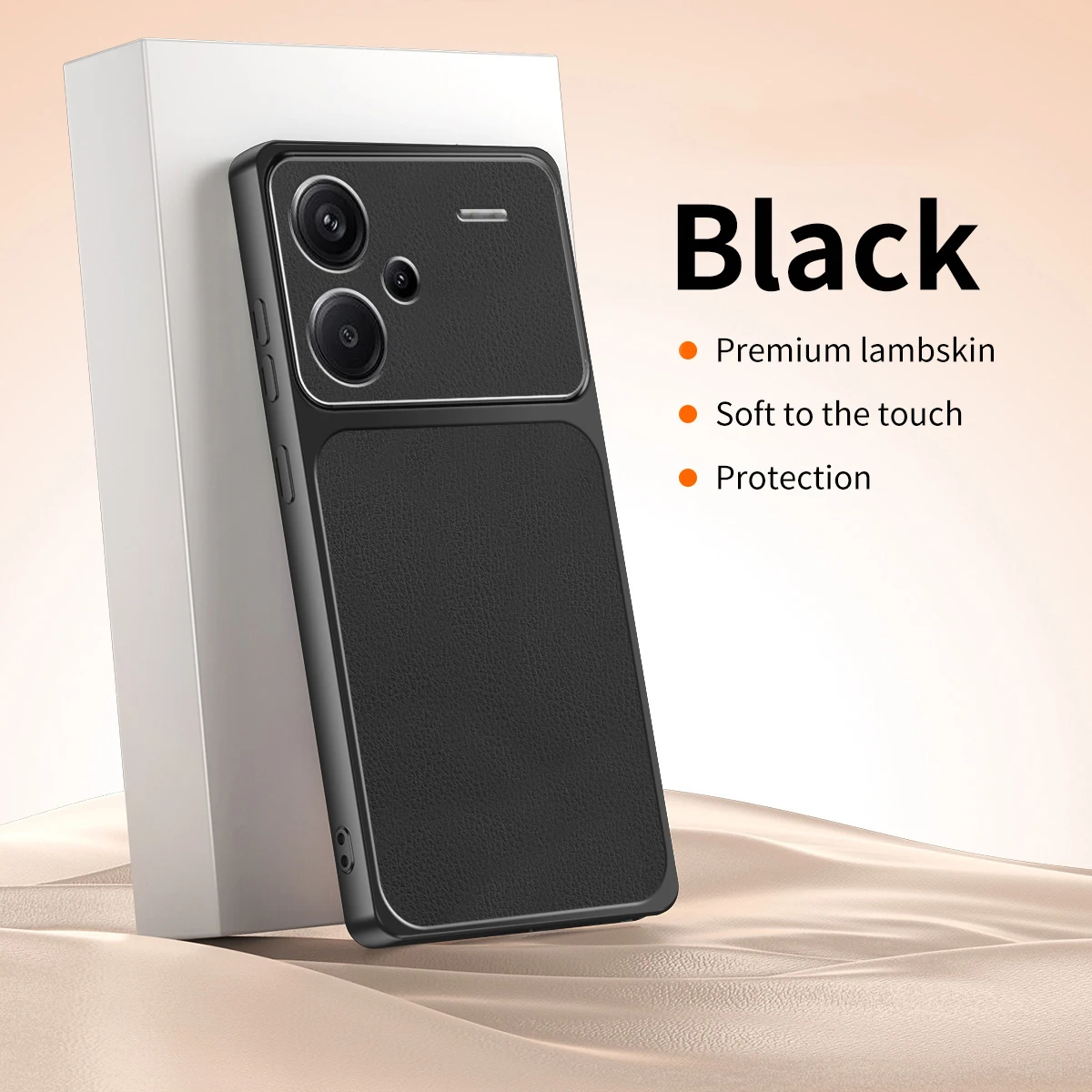 Luxury Soft Leather Phone Case with Lamb Skin Texture - Plated Silicone Back Cover