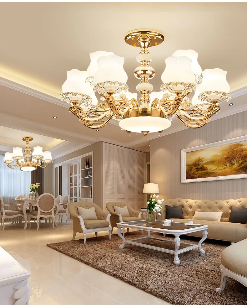 The New European Style  Is Used For Living Room Bedroom Duplex Building LightingDining Room Household Lamp Villa Suspension Lamp chandelier floor lamp