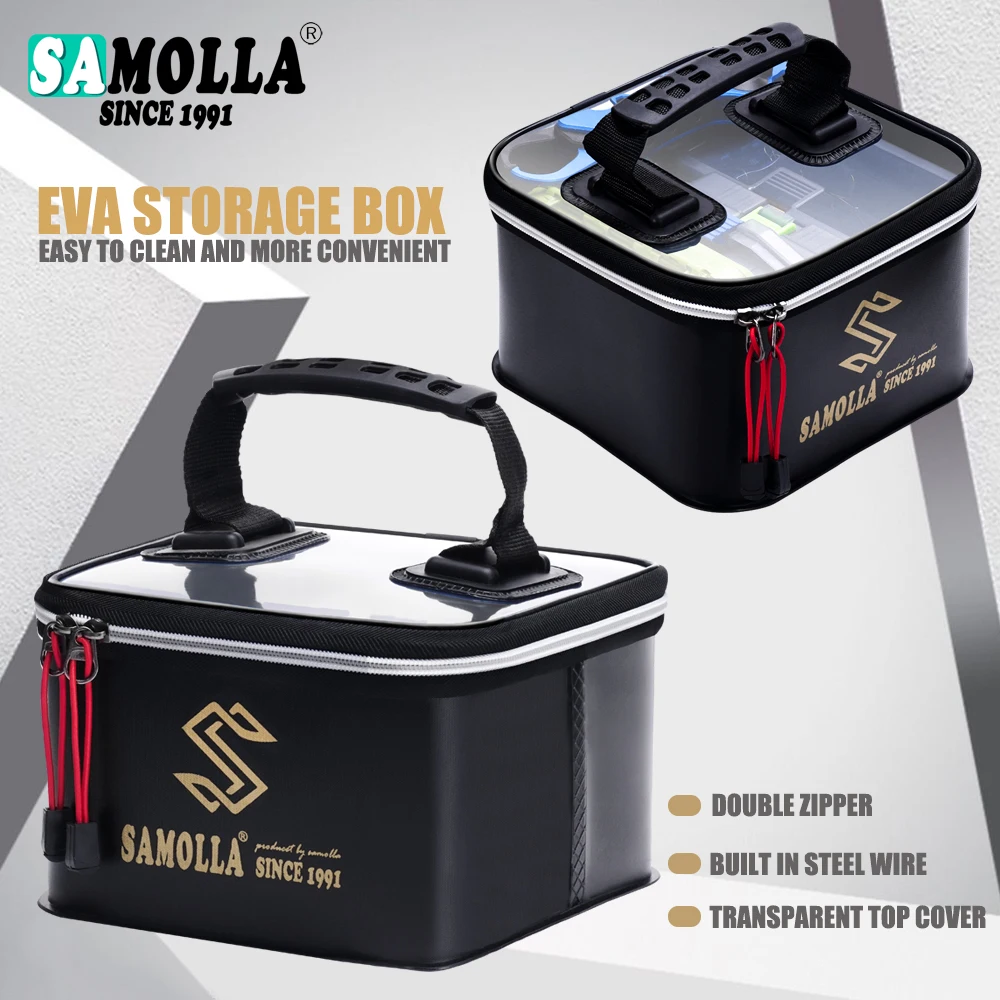 EVA Thicken Fishing Box Bag Waterproof Fishing Gear Boxes Live Fish Bucket Sea Fishing Main Sub Line Float Storage Case Handbag