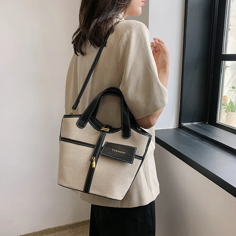 Casual Tote Bags For Women 2024 New Trend Canvas Handbag Women Fashion High Quality Luxury Design Large Shoulder Bags For Ladies