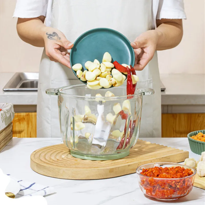 3L Large Capacity Electric Glass Meat Grinder Multifunctional High-Power Meat Mincer Mixer Automatic Food Shredder for Kitchen