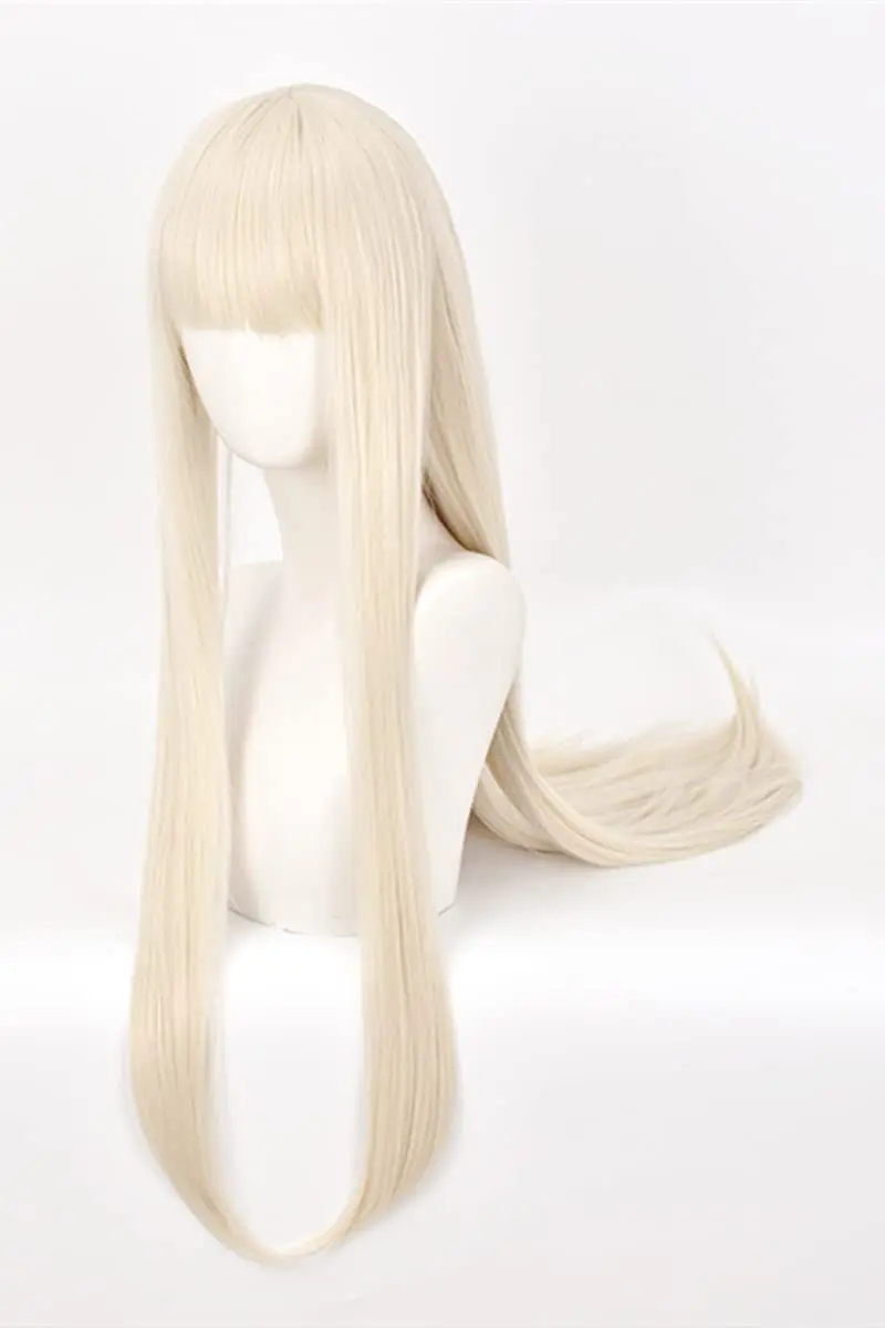 Creamy Blonde Long Straight Bangs Wig for Cosplay Runa Wigs Halloween Costume Party Wigs - AliExpress