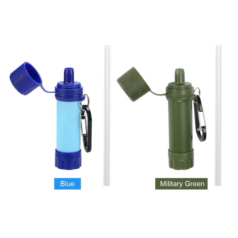 Water Filter Wild Life Emergency Drinking Water Filtering Tools Portable Camping Hiking Life Survival Water Purifier Filter With Straw