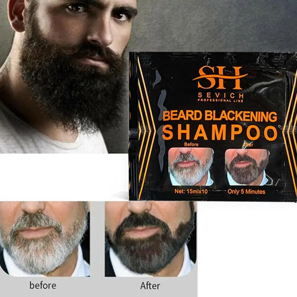 Fast Black Beard Dye Tint Cream Mustache Hair Coloring Beard Blackening Shampoo Natuurlijke Zwarte Shampoo Voor Baard Hair dye