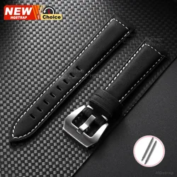 Handmade Matte Leather Watch Strap in Brown - Unisex Wristband, Multiple Width Options - 18mm (Black)