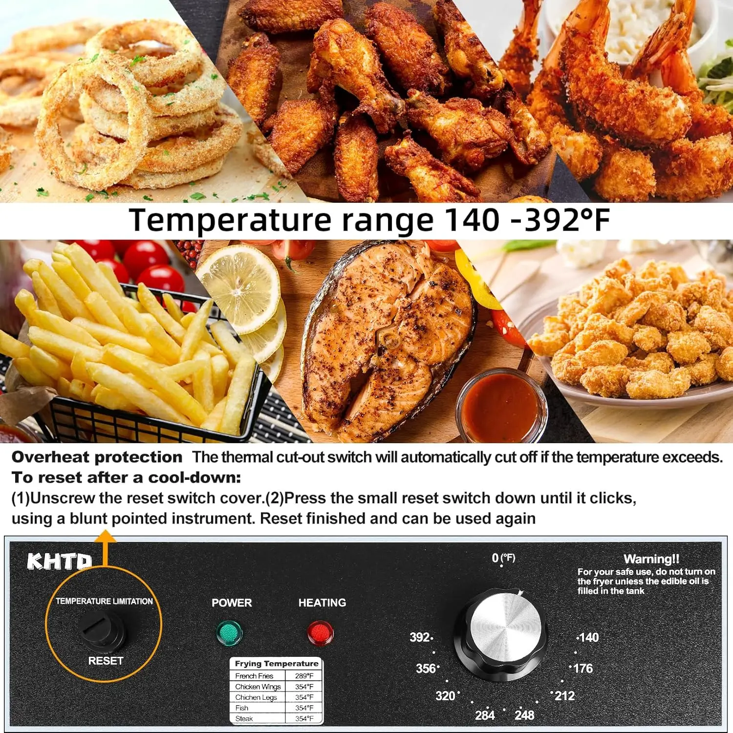 Deep Fryer, 11.6QT/11L Extra Large Electric Stainless Steel Oil Fryer with Baskets, with Temperature Contr