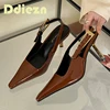 2025 Women Shoes Pumps Sandals Spring Fashion Pointed Toe Slingbacks Female Footwear Summer Ladies Shallow Shoes High Heels 1