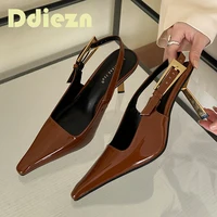 2025 Women Shoes Pumps Sandals Spring Fashion Pointed Toe Slingbacks Female Footwear Summer Ladies Shallow Shoes High Heels 1