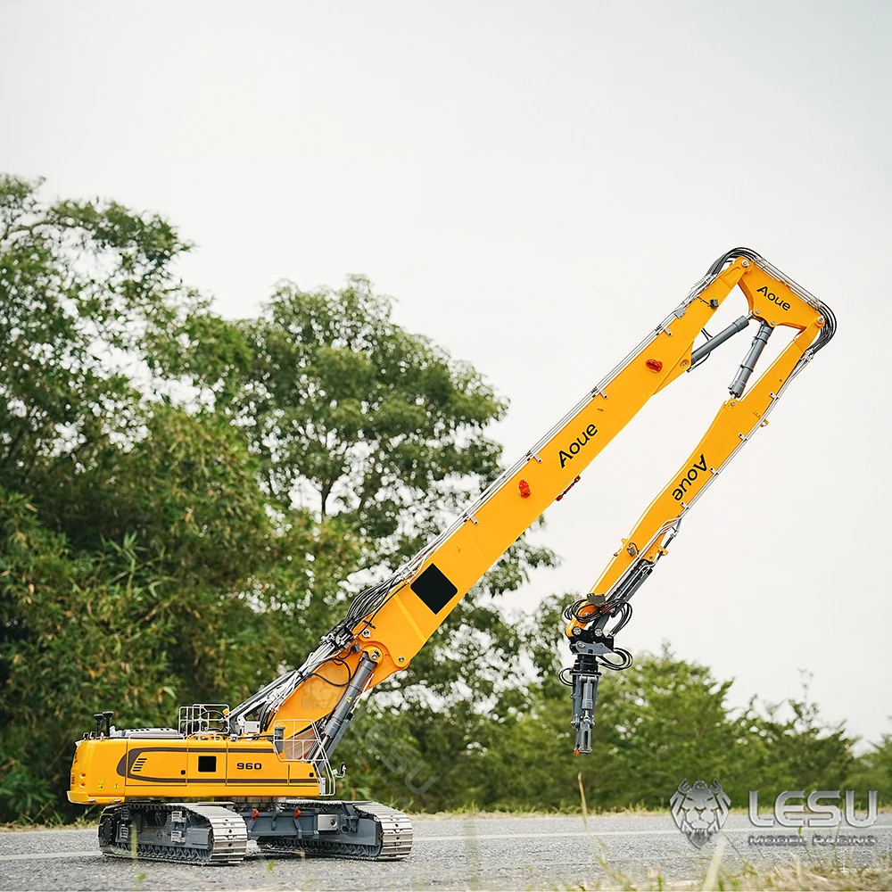 Heavy Machine 1/14 LESU R960 Digger Car RC Full Hydraulic Demolition Excavator Painted Finished Digger Truck Vehicle Model Toys 6