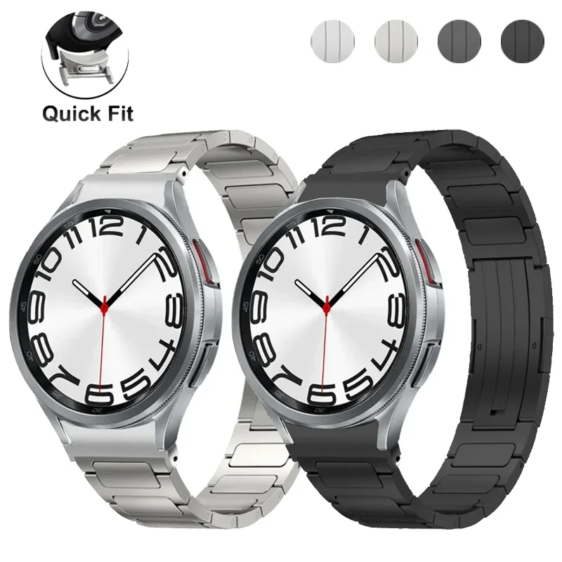 

No Gaps Titanium Strap For Samsung Galaxy Watch 6 Classic 47mm 43 Luxury Bracelet For 6/5/4 40 44mm Quick Fit Band For 5Pro 45mm