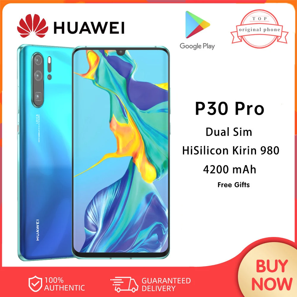HUAWEI P30 Pro Smartphone Android Phone 6.47'' 256GB 40MP+32MP Cellphones Dual SIM Google Play Store Mobile phone Global Version