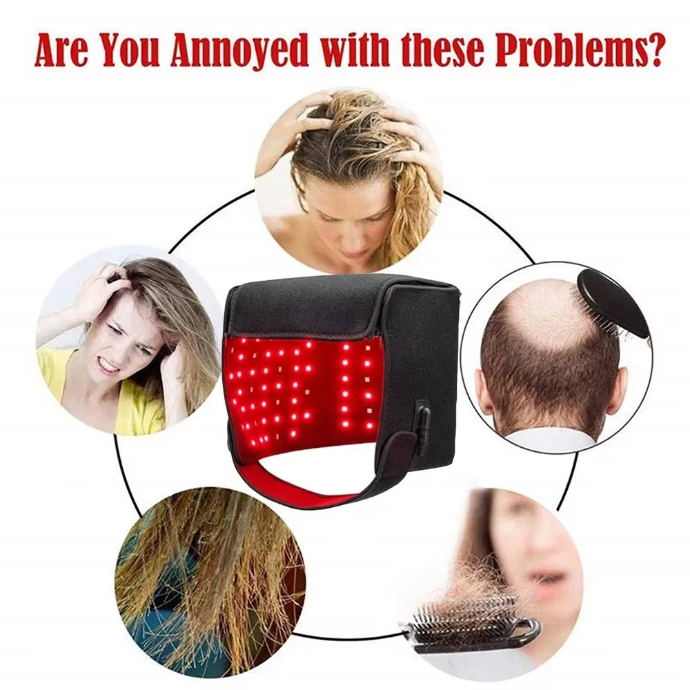 LED Red Light Treatment Cap Head Relaxation Care Massage 650nm Lamp Treatment Laser Anti Hair Loss Cap Helps Hair Growth