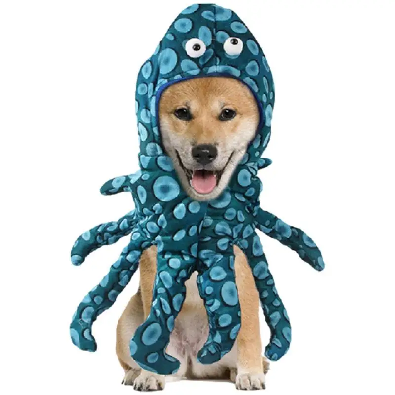 

Dog Octopus Costume Funny Halloween Pet Hat Winter Cat Apparel Puppy CapClothes For Cats Small Medium Dogs French Bulldog