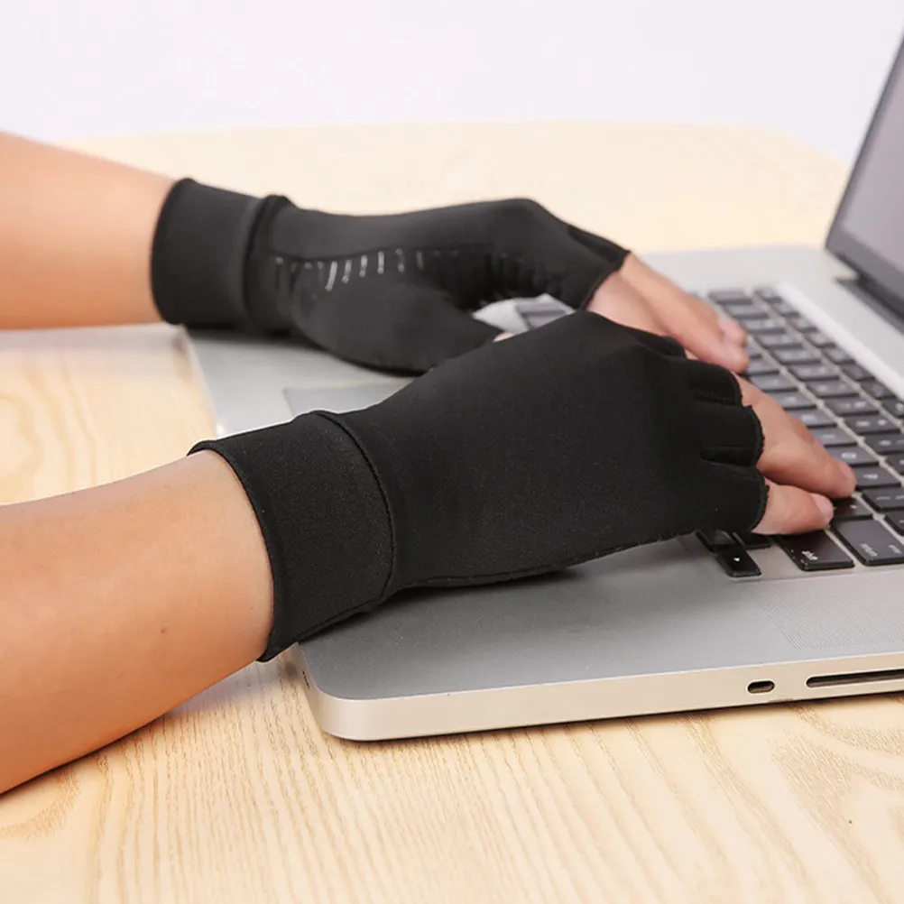 1 쌍의 미끄럼 방지 압축 장갑 남성 여성을위한 경량 관절 지원 손 커버 러닝 운동 체육관 요가 재활