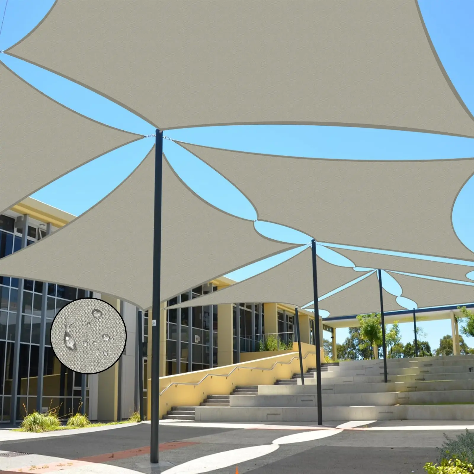 Sun Shade Sail Waterproof Outdoor Awnings Garden Canopy Terrace Car Rectangle Pool Shelter