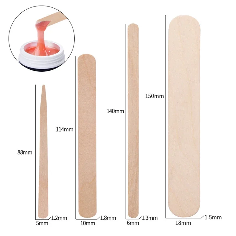 Wood Hair Removal Spatula 100Pcs Wooden Hair Removal Wax Stick Disposable Depilation Spatula Wood Face Eyebrows Waxing Woman Beauty Tool