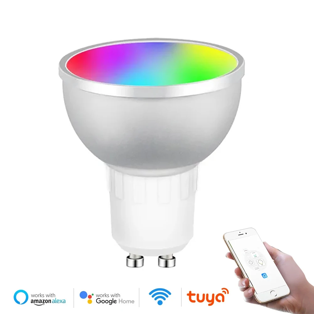 Wifi Smart Led Light Bulbs Gu10 Spot Lamp Warm Cold Rgb Dimmable