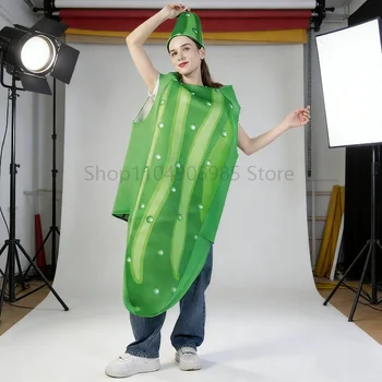 Costumi da Cetriolo per Adulti, Abiti Divertenti per Carnevale, Feste a Tema Cibo, Travestimenti Divertenti, Costume da Frutta