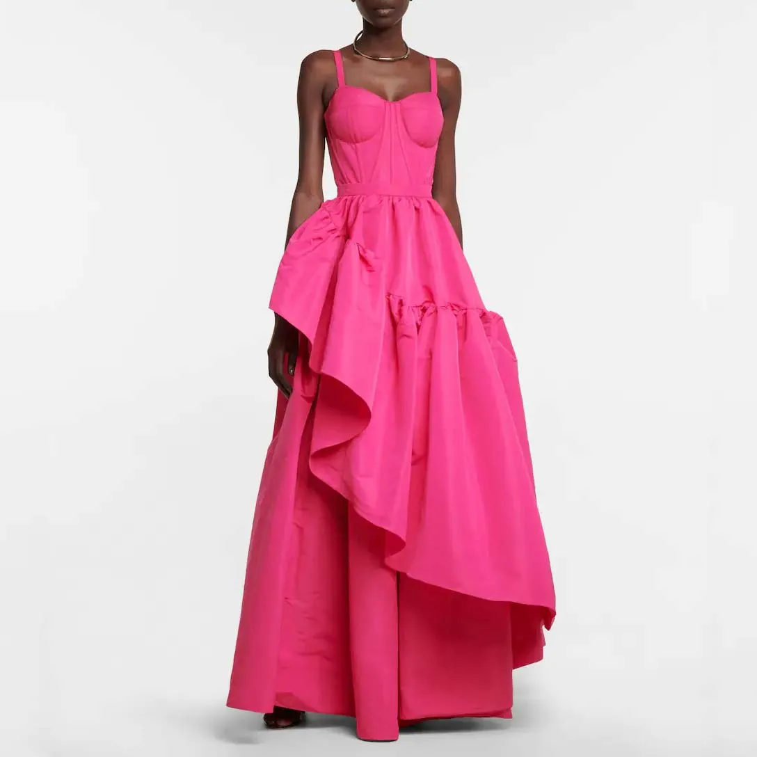 Elegantes Vestidos Sin Mangas Para Damas De Honor Junior Fucsia main image 1