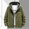 Autumn Winter Thickened Fleece Coat for Men's Trendy Fatty Hooded Plus Size Warm Fleece jacket Fat guy 190kg 12xl 11XL 10XL 2