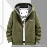 Autumn Winter Thickened Fleece Coat for Men's Trendy Fatty Hooded Plus Size Warm Fleece jacket Fat guy 190kg 12xl 11XL 10XL 2