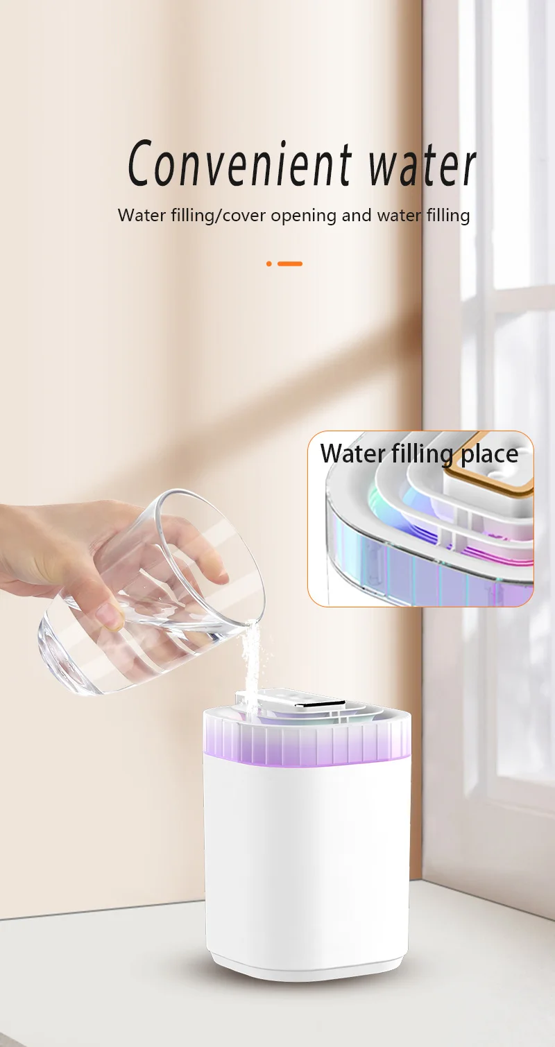 3L Ultrasonic Air Humidifier Cool Mist Humidifier With Night Light And Three Nozzles Quiet USB Aromatic Humidifier For Home_voghion.com