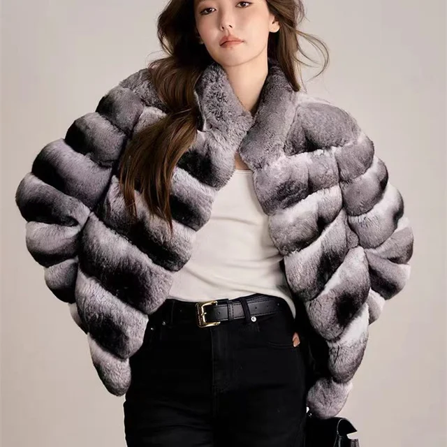 2026 The New Selling Faux Chinchilla Hair Short Coat Women A Variety Of Styles Optional Splicing Faux Totoro Fur Coat 6