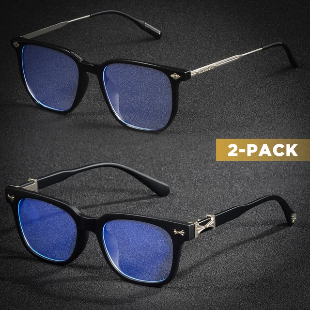 CRIXALIS 2 pièces classique carré Anti lumière bleue lunettes hommes lecture livres lunettes femmes lunettes de Prescription ordinateur lunettes 1