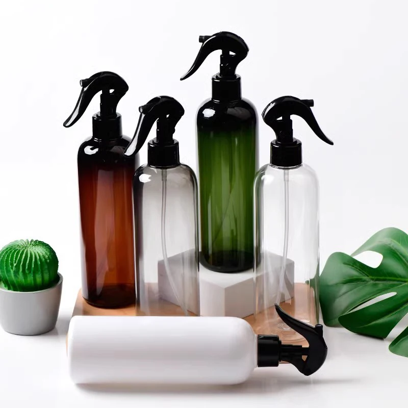 

12pc 500ml Colored Plastic Bottle Empty PET Container With Trigger Sprayer Pump Used For Makeup Mist Household Cleaning Watering