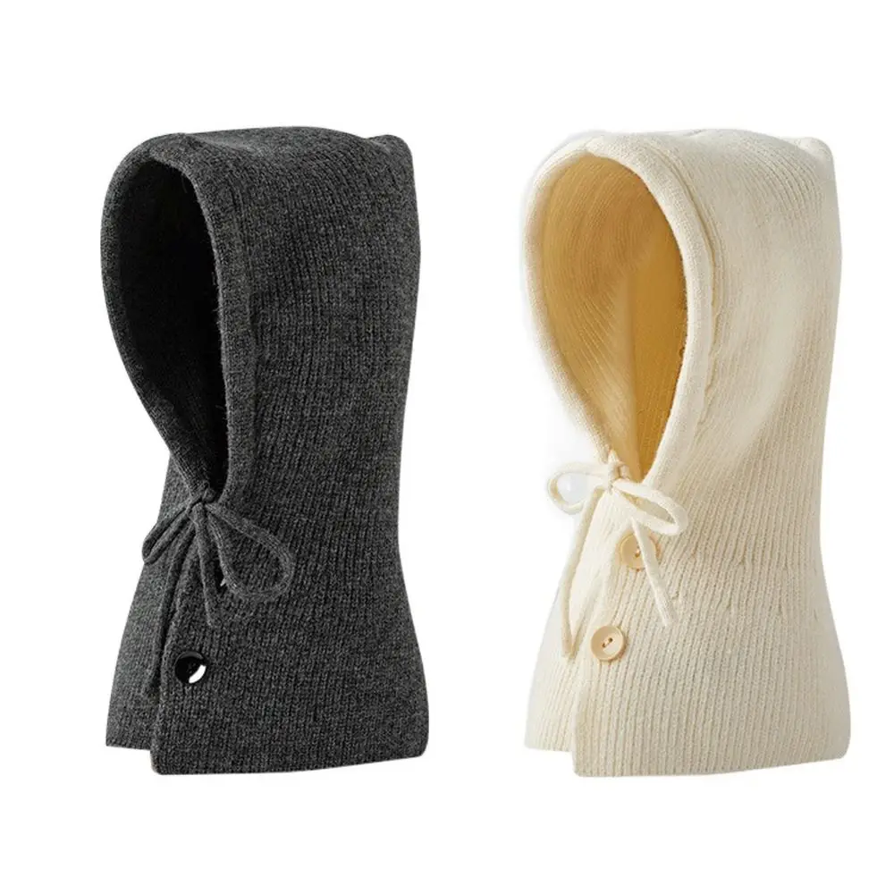 

Warmer Knitted Pullover Hat Gothic Accessories Windproof Outdoor Balaclava Hat Cotton Knitted Beanie Women