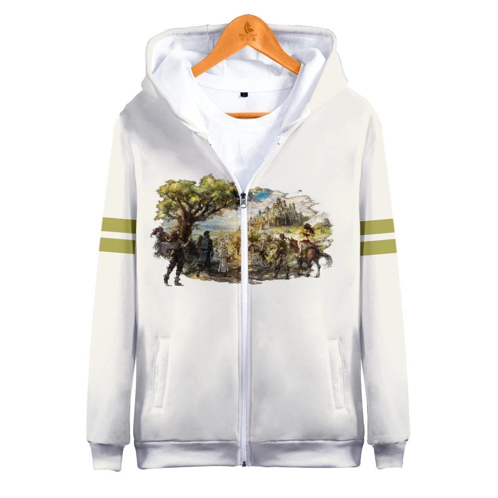 

Octopath Traveler 2 Zipper Hoodies 3D Unisex Fashion Long Sleeve Hooded Sweatshirt Casual Streetwear Zip Up Clothes