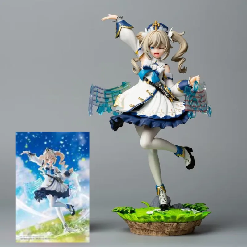 

25CM Genshin Impact Figure Traveler Aether Lumine Barbara PVC Action Figure Collection Model Toys Doll Kid Gifts