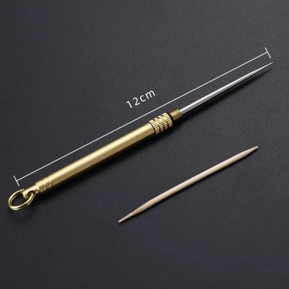 Toothpick bottle Titanium Outdoor Portable Multifunctional Toothpick Bottle Fruit Fork Camping Tool Toothpick Tube Stronger Than Dental Floss