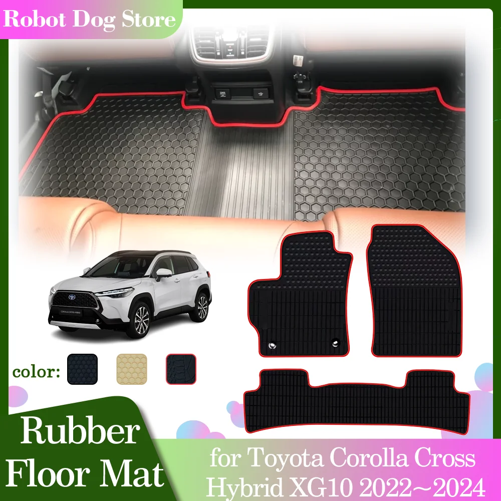 

Rubber Floor Mat for Toyota Corolla Cross Hybrid XG10 2022~2024 Foot Interior Liner Carpet Waterproof Pad Custom Rug Accessories