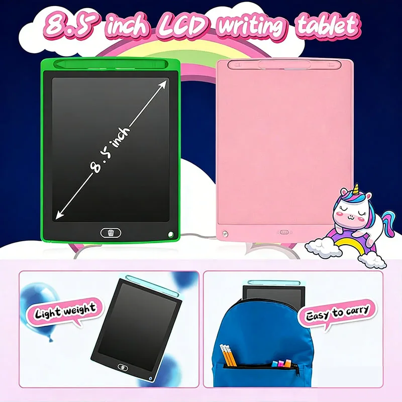 8.5''LCD 쓰기 태블릿 드로잉 보드 어린이 낙서 스케치 패드 장난감 필기 칠판 d 계산 학습 장난감 생일 선물