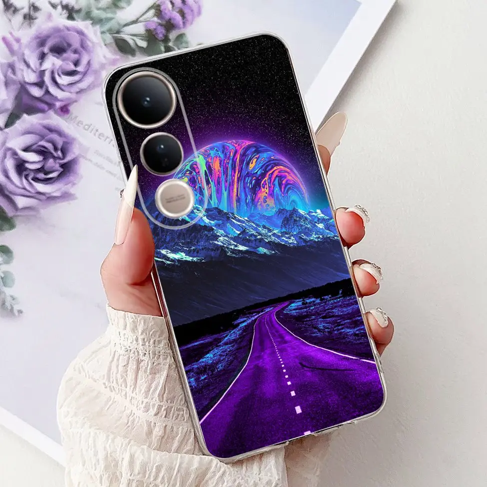 Clear Fashion Luxury Cute Cartoon Cat TPU Bumper Phone Case Cover