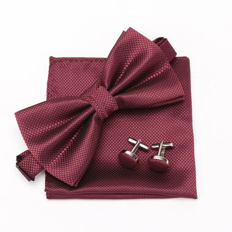 Multicolor Bowtie Pocket Square Cufflinks Set for Weddings and Parties 11 S951f0f48bcd2400180263a2464b14740f Multicolor Bowtie Pocket Square Cufflinks Set for Weddings and Parties