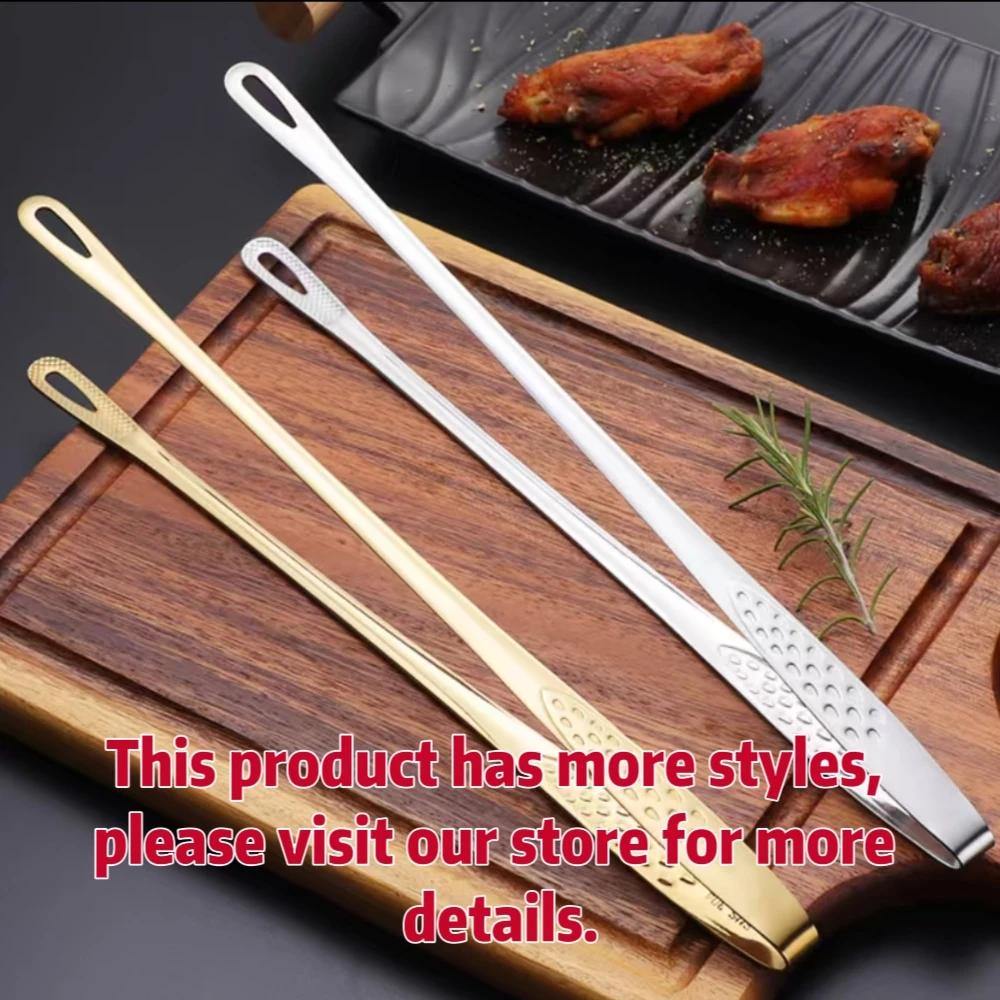 Stainless Steel BBQ Tongs Food Tongs BBQ Steak Bread Cooking Utensils Set Anti-slip Kitchen Small Tools Accessories