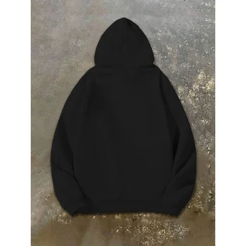 سويت شيرت رجالي بغطاء للرأس مقاس كبير مع أوراق القيقب الكندنافية ذات رسومات جريئة وفضفاضة وأكمام طويلة غير قابلة للتمدد 4