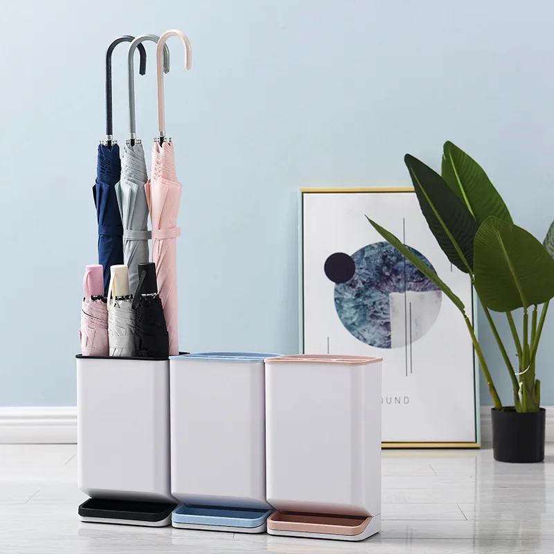 Umbrella Storage Rack with Drain Tray Long and Short Umbrella Storage Rack Floor-standing 6-hole