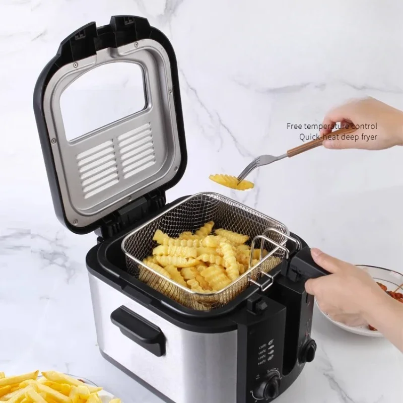 Electric Fryer Fried Dough Sticks Commercial Large Capacity Small Deep Frying Pan Removable Liner Chicken Chop Fries 2