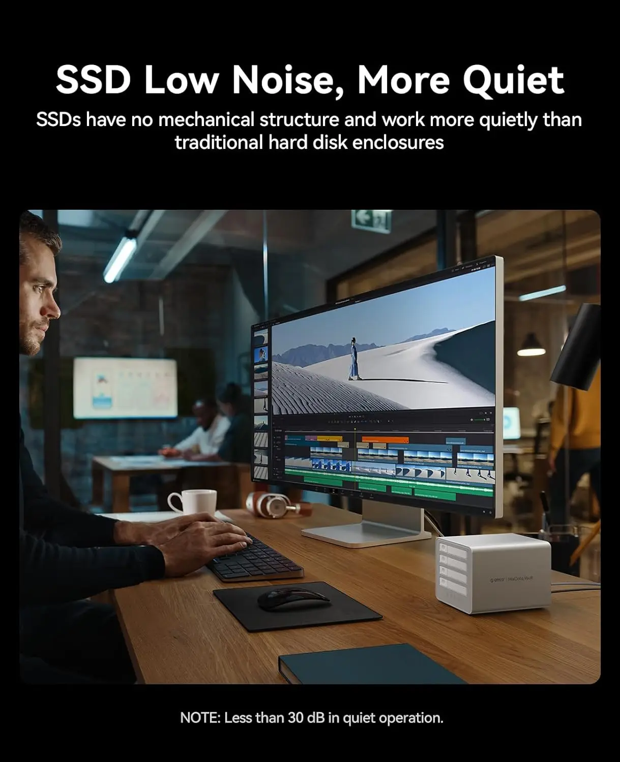 ORICO 40Gbps SSD 외장형 하드 드라이브 인클로저 NVME M.2 올플래시 도킹 스테이션 4K/8K 비디오 편집/데이터 전송을 위한 최대 32TB 지원