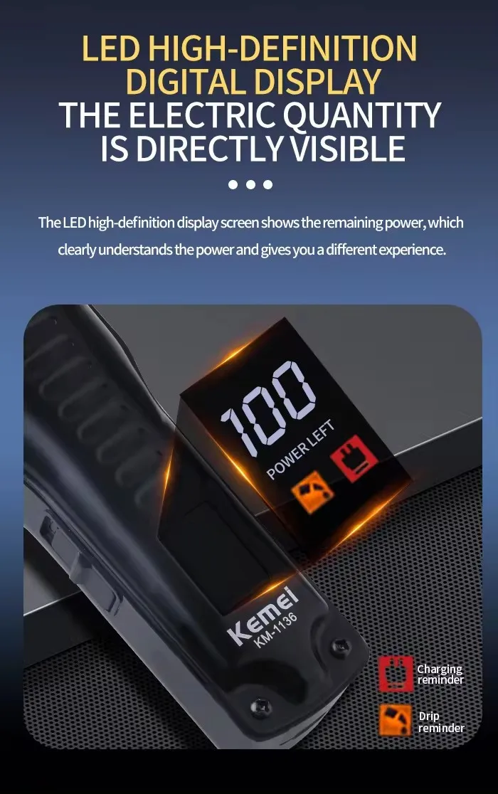 Tuns electric profesional fără fir pentru bărbați, reîncărcabilă, pentru barbă, reglabil, kit de tuns hine_voghion.com