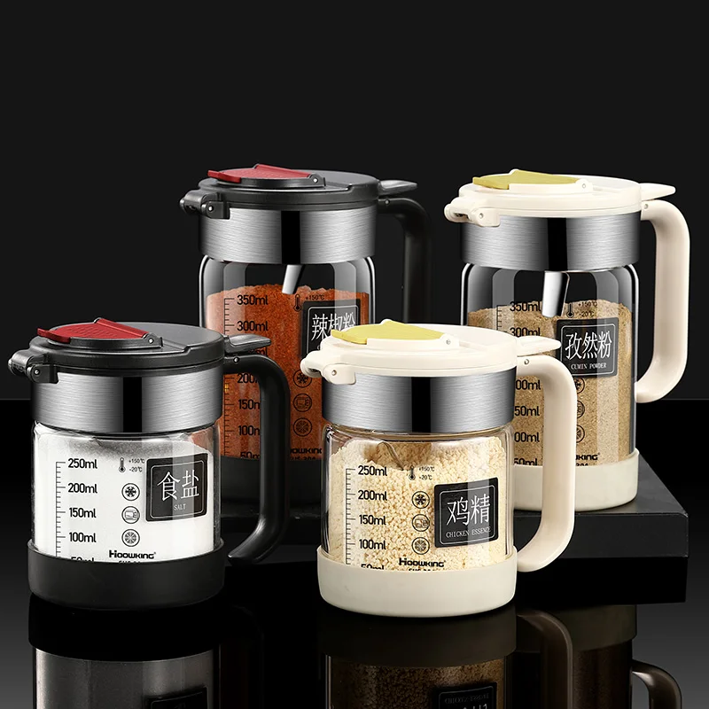 Seasoning Box Glass Seasoning Bottle Jar Storage Boxes Kitchen Spice Monosodium Glutamate Salt Sprinkling Bottles
